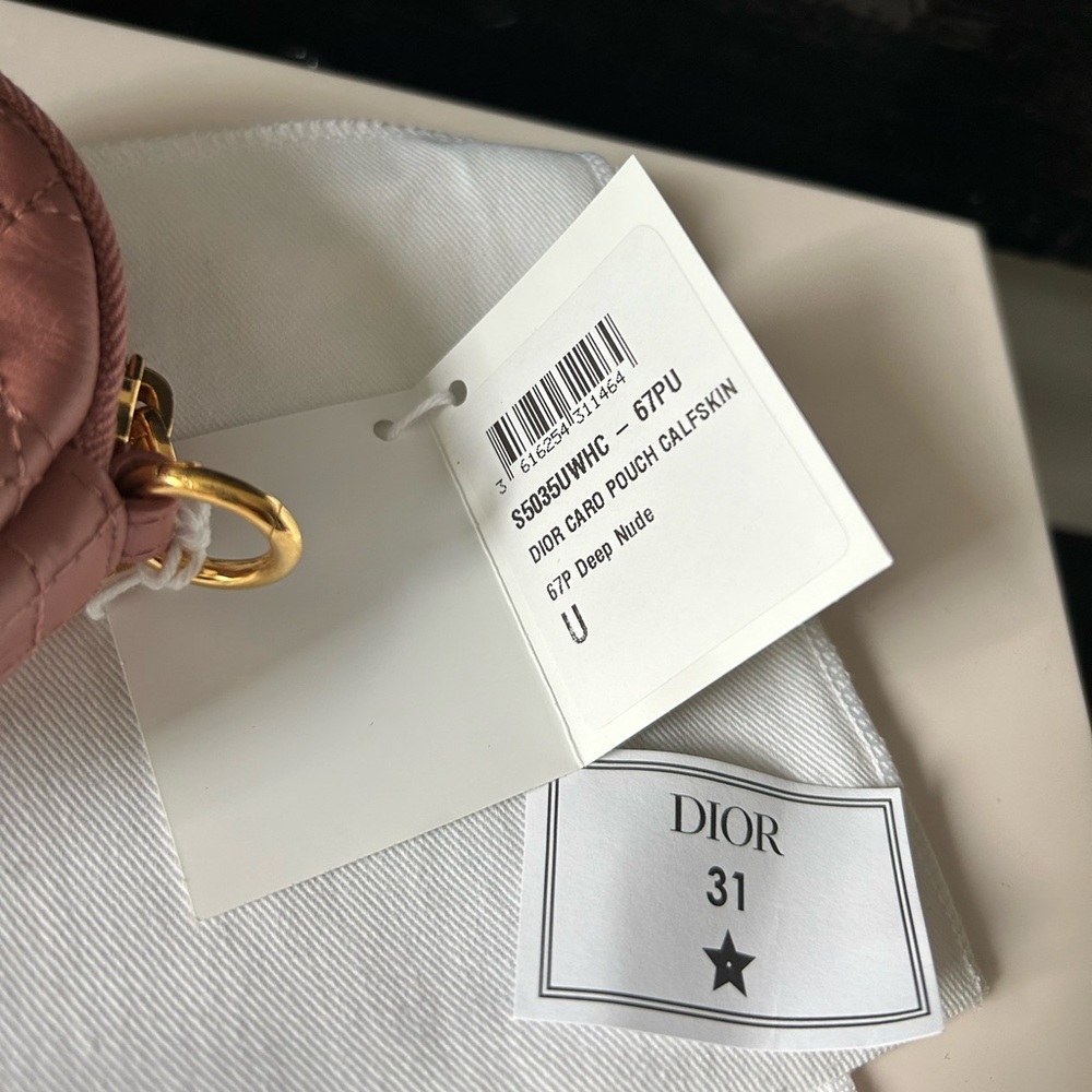 🆕 DIOR CANNAGE ROSE PINK LEATHER POUCH - Picture 5 of 6